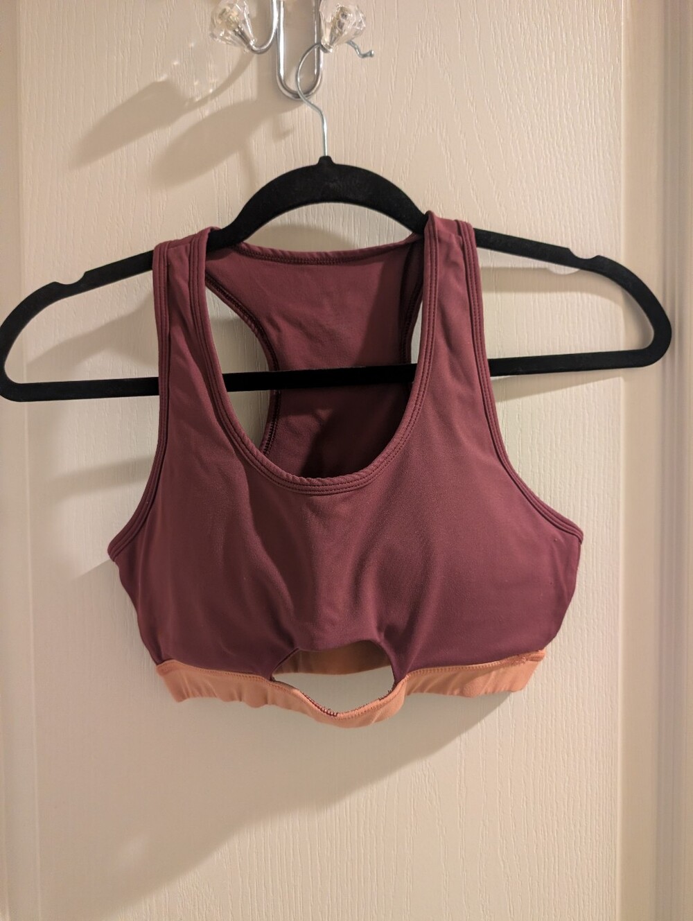 Women’s Wireless Racerback Sports Bra - Mauve with Rose Band